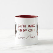 Hotter than my coffee I heart custom Photo Red マグカップ (中央)