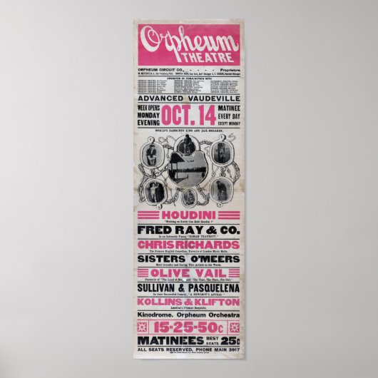 Houdiniのヴィンテージを保持できる地球の何も ポスター (正面)