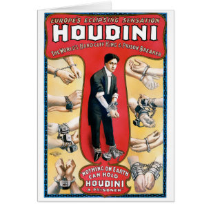 Houdiniの手品師の元通りになる1909年のヴィンテージポスター