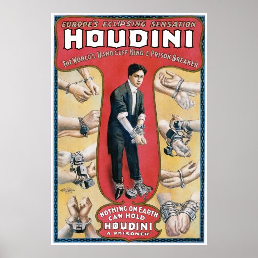 Houdini ~ヴィンテージ手錠エスケープアーティスト ポスター (正面)