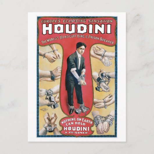 Houdini ~ヴィンテージ手錠エスケープアーティスト ポストカード (正面)