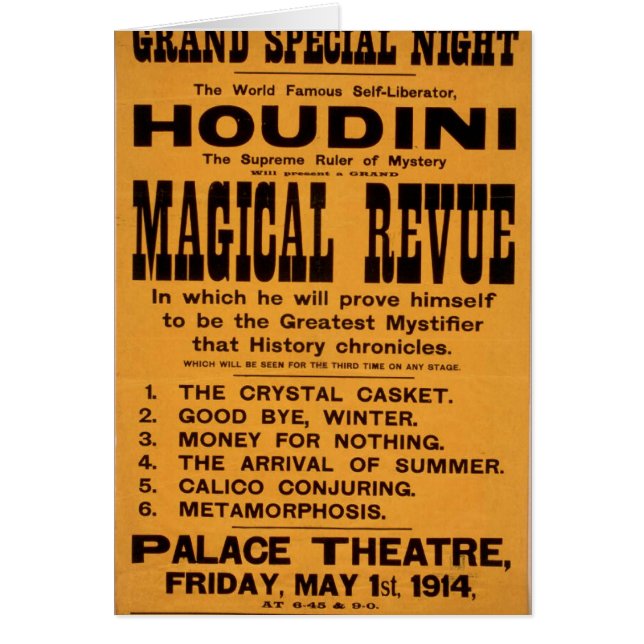 Houdini、「魔法のレビュー」のレトロの劇場 (正面)