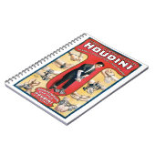 Houdini Magician 1909ヴィンテージポスター復元 ノートブック (左側)