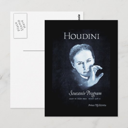 Houdini Souvenir Program 1926-27ツアー ポストカード (正面/裏面)