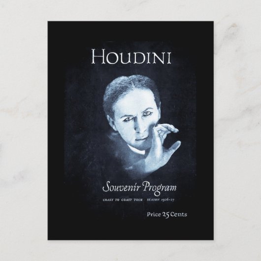 Houdini Souvenir Program 1926-27ツアー ポストカード (正面)