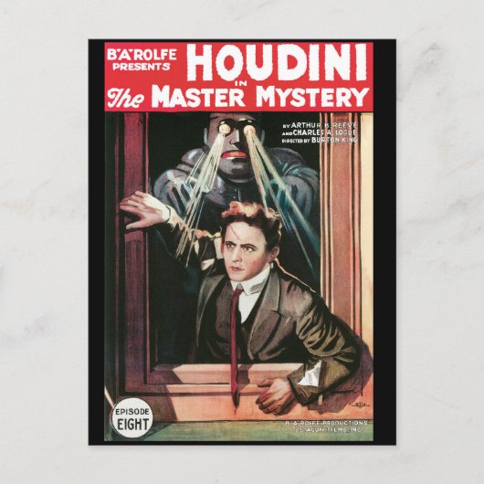 Houdini, The Mastering Mystery vintage poster 1919 ポストカード (正面)