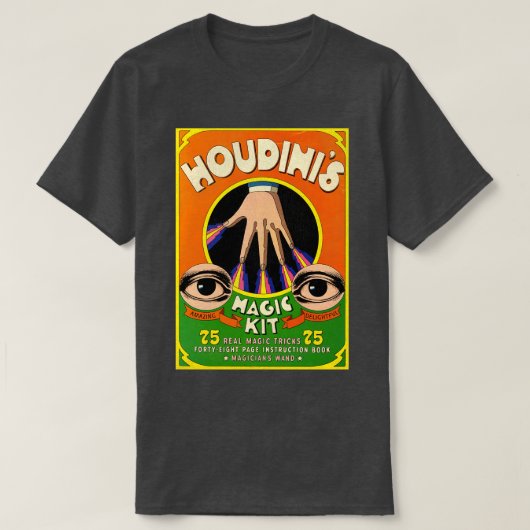 Houdinis魔法キット70sレトロブック Tシャツ (デザイン正面)