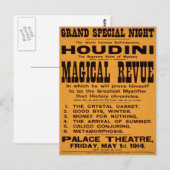 Houdini's Magical Revue, 1914 ポストカード (正面/裏面)