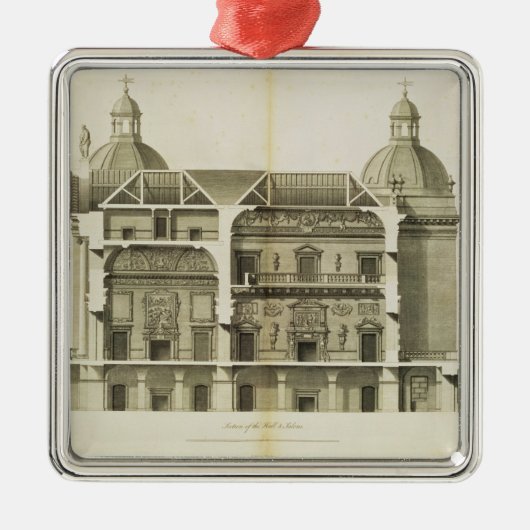 Houghtonホール: ホールおよびサロンの横断面 メタルオーナメント (正面)