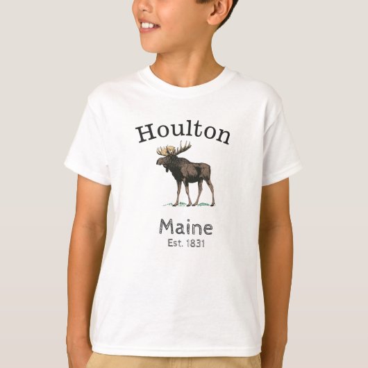 Houlton Maine, Moose，少年の頃 Tシャツ (正面)