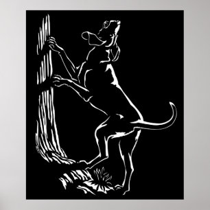 Hound Dog Art Poster Cool Hunting Dog Art Prints ポスター