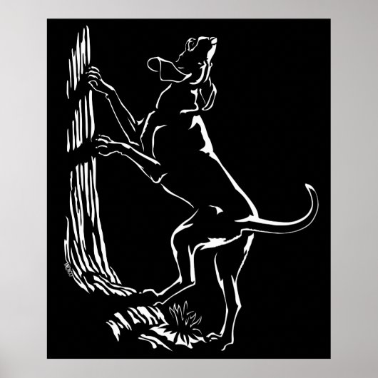 Hound Dog Art Poster Cool Hunting Dog Art Prints ポスター (正面)