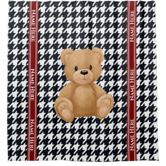 Houndstooth Bear Home, シャワーカーテン (正面)