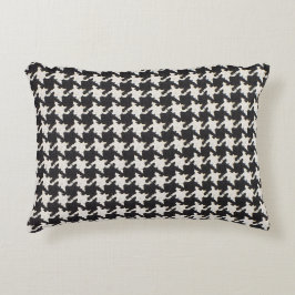 Houndstooth Black White Pattern アクセントクッション