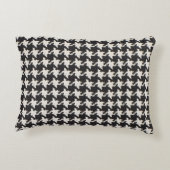 Houndstooth Black White Pattern アクセントクッション (裏面)