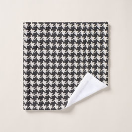 Houndstooth Black White Pattern ウォッシュタオル