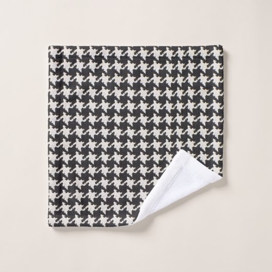Houndstooth Black White Pattern ウォッシュタオル (ウォッシュタオル)