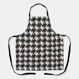 Houndstooth Black White Pattern エプロン
