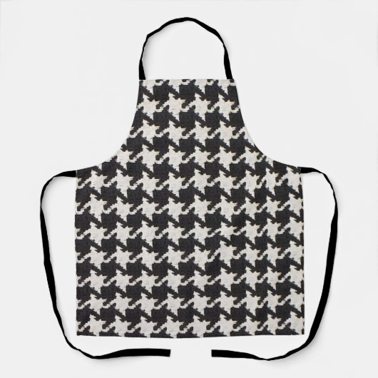 Houndstooth Black White Pattern エプロン (正面)