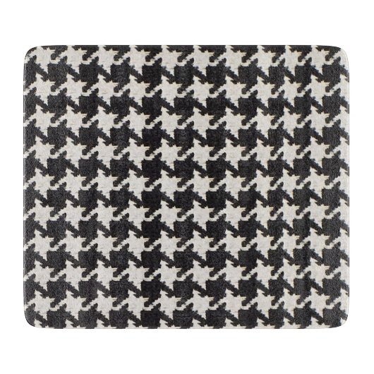 Houndstooth Black White Pattern カッティングボード (正面)