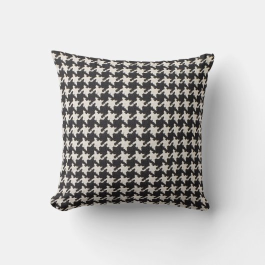Houndstooth Black White Pattern クッション (正面)