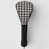 Houndstooth Black White Pattern ゴルフヘッドカバー (正面)