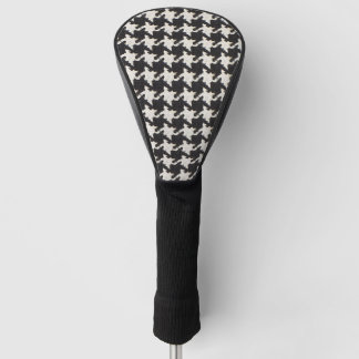 Houndstooth Black White Pattern ゴルフヘッドカバー