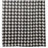 Houndstooth Black White Pattern シャワーカーテン (正面)