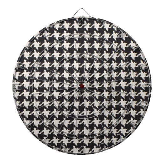 Houndstooth Black & White Pattern ダーツボード (正面)