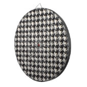 Houndstooth Black & White Pattern ダーツボード (正面右)