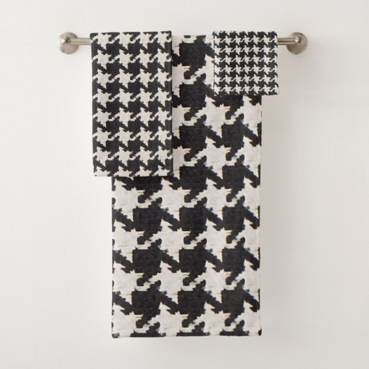 Houndstooth Black White Pattern バスタオルセット (インサイチュ)