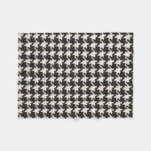 Houndstooth Black White Pattern フリースブランケット (正面(横))