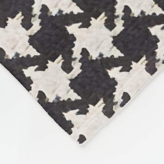 Houndstooth Black White Pattern フリースブランケット (角)
