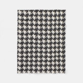 Houndstooth Black White Pattern フリースブランケット (正面)