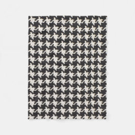 Houndstooth Black White Pattern フリースブランケット
