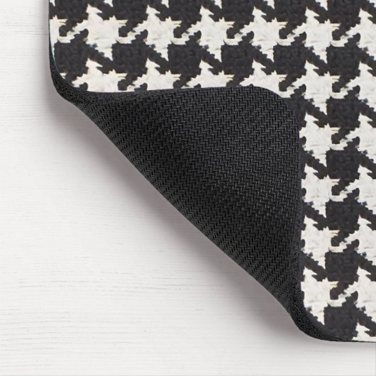 Houndstooth Black & White Pattern マウスパッド (コーナー)
