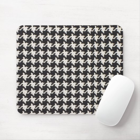 Houndstooth Black & White Pattern マウスパッド (マウス)