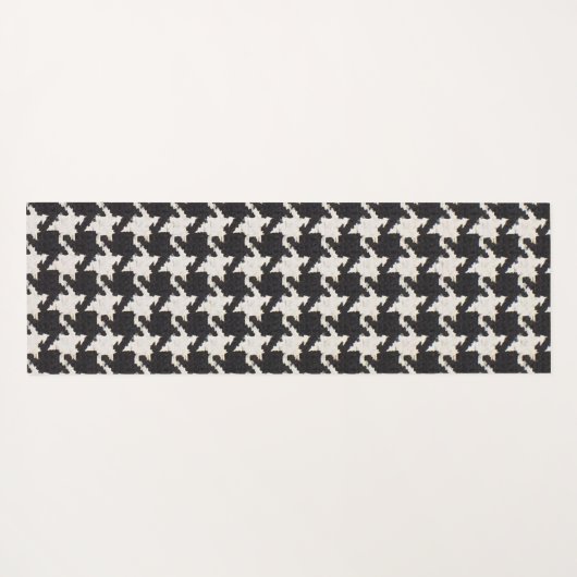 Houndstooth Black White Pattern ヨガマット (裏面(横))