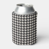 Houndstooth Black White Pattern 缶クーラー (缶正面)