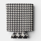 Houndstooth Black White Pattern 缶クーラー (裏面)