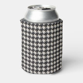 Houndstooth Black White Pattern 缶クーラー (缶裏面)