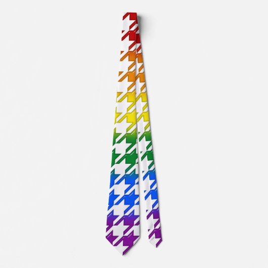 Houndstooth Large Rainbow Bevel Tie ネクタイ (正面)
