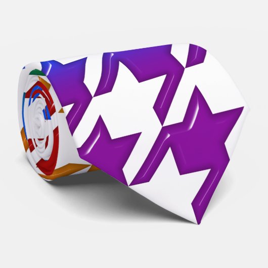 Houndstooth Large Rainbow Bevel Tie ネクタイ (ロール)