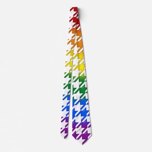 Houndstooth Large Rainbow Bevel Tie ネクタイ (裏面)