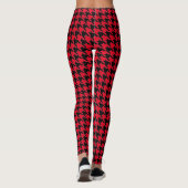 houndstooth pattern black and red Leggings レギンス (裏面)