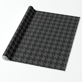 houndstooth Pied de Poule Blackチャコールグレー ラッピングペーパー