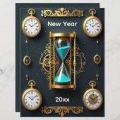 Hourglass and Watches Scrapbook Paper (正面/裏面)