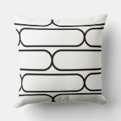 Hourglass Skateboard Modern Mid-Century Black/Wht クッション (裏面)