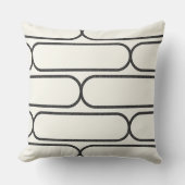 Hourglass Skateboard – Modern Mid-Century Gray/Wht クッション (正面)