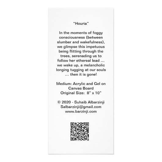 Houria – ラックカード (裏面)